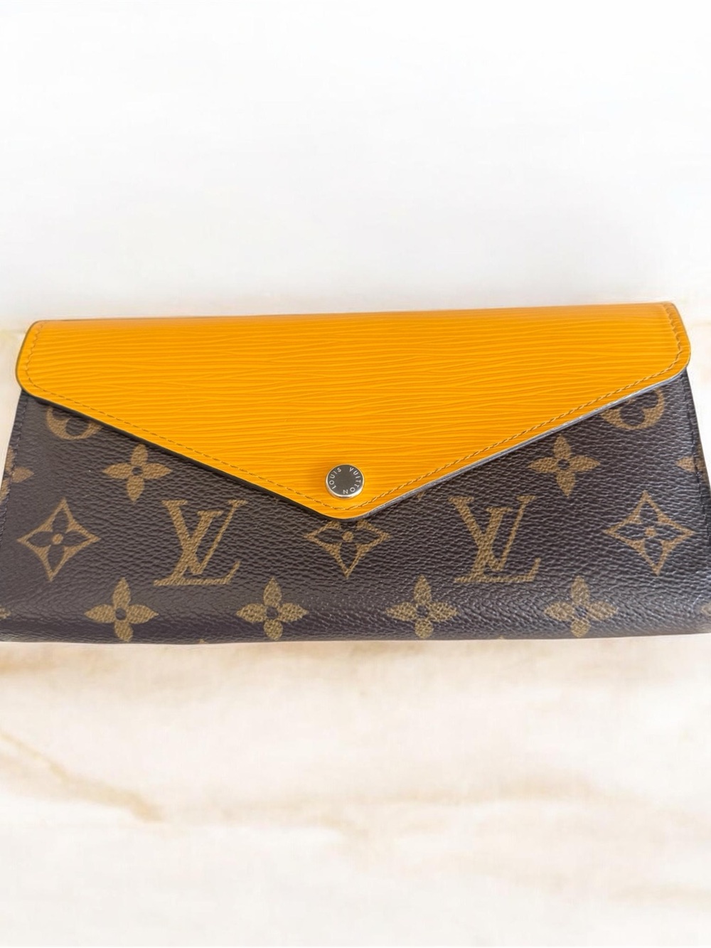 Louis Vuitton Monogram Continental Wallet with Yellow Flap